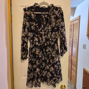 Long Sleeve Ruffle V-Neck Floral Women's Size M Dress Cottagecore Boho